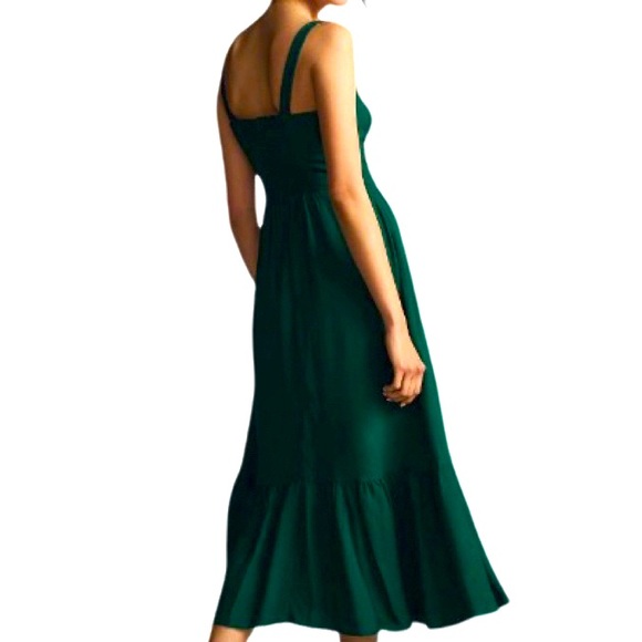 NWT Reformation Emerald Celestia Midi Spaghetti Strap Dress - Sz 8 - Picture 5 of 13